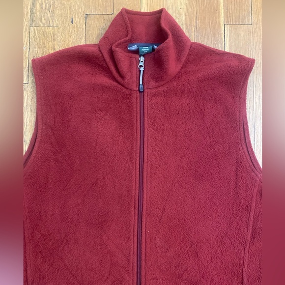 Woolrich Fleece Zip Up Maroon Vest Men’s Size Large 2 Pockets Waist Cord - Picture 5 of 9